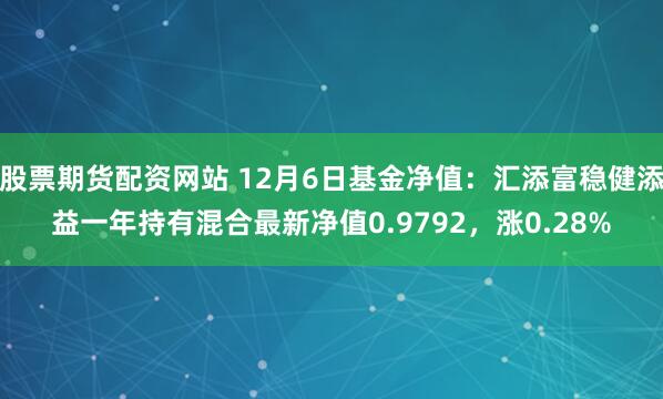 股票期货配资网站 12月6日基金净值:汇添富稳健添益一年持有混合最新净值0.9792,涨0.28%