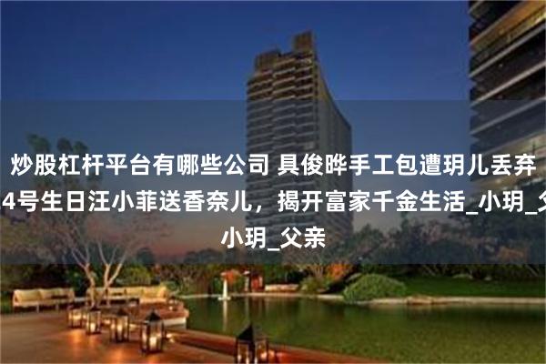 炒股杠杆平台有哪些公司 具俊晔手工包遭玥儿丢弃，24号生日汪小菲送香奈儿，揭开富家千金生活_小玥_父亲