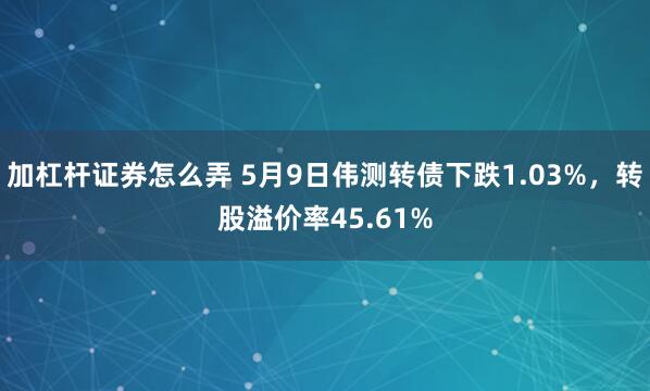 加杠杆证券怎么弄 5月9日伟测转债下跌1.03%，转股溢价率45.61%