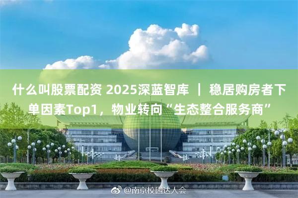 什么叫股票配资 2025深蓝智库 ｜ 稳居购房者下单因素Top1，物业转向“生态整合服务商”