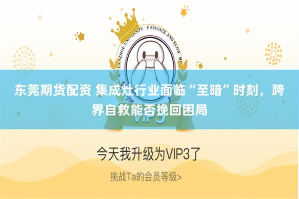 东莞期货配资 集成灶行业面临“至暗”时刻,跨界自救能否挽回困局