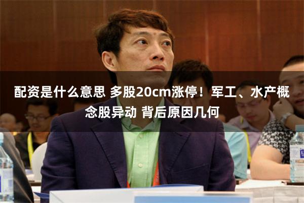 配资是什么意思 多股20cm涨停!军工、水产概念股异动 背后原因几何