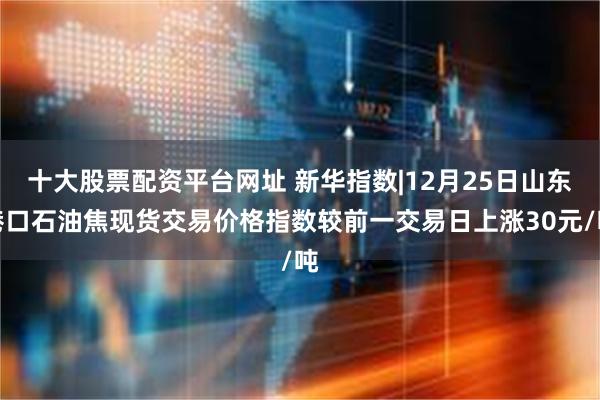 十大股票配资平台网址 新华指数|12月25日山东港口石油焦现货交易价格指数较前一交易日上涨30元/吨